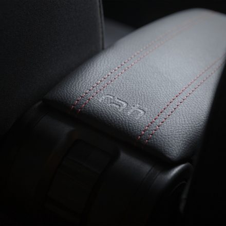 RATI ARMSTER 3 armrest DACIA SPRING 2021-2024  [black,vegan leather,red stitching]